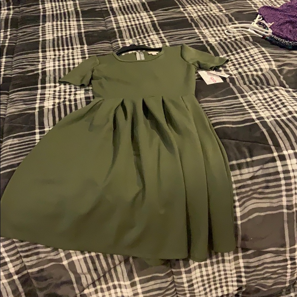 Lularoe Amelia dress in dark green